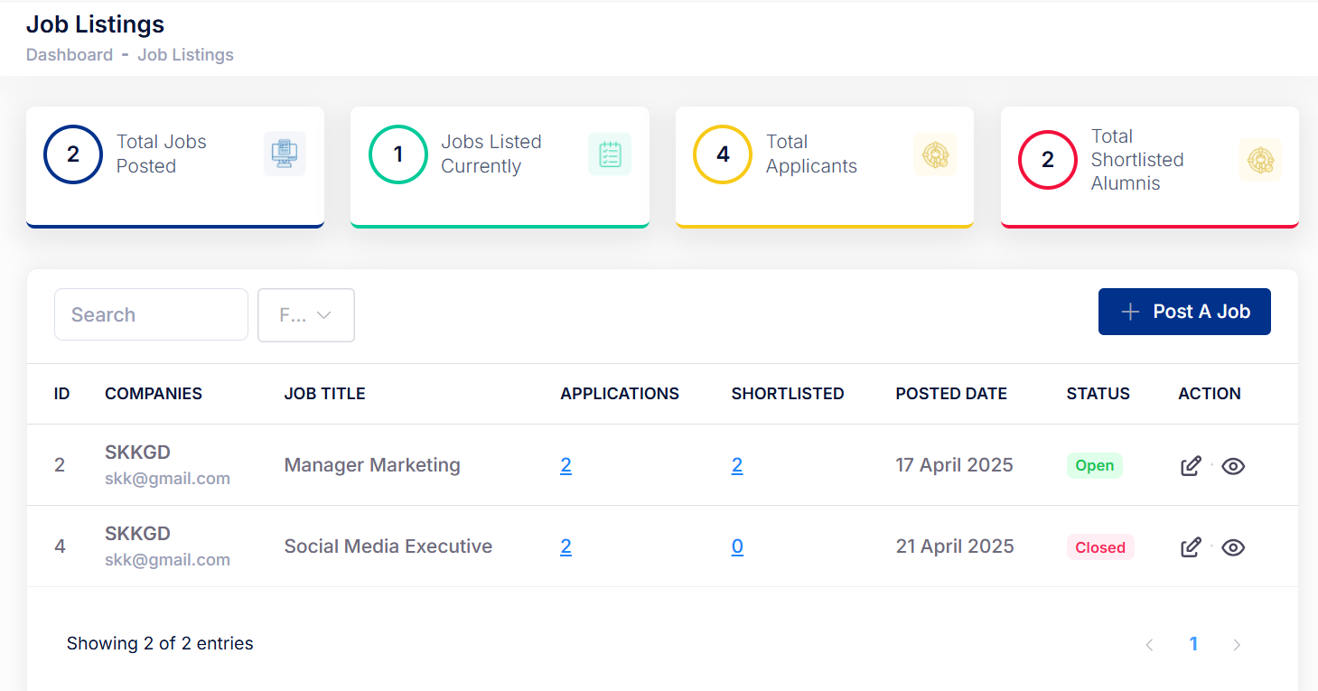 Alumni Job Portal preview